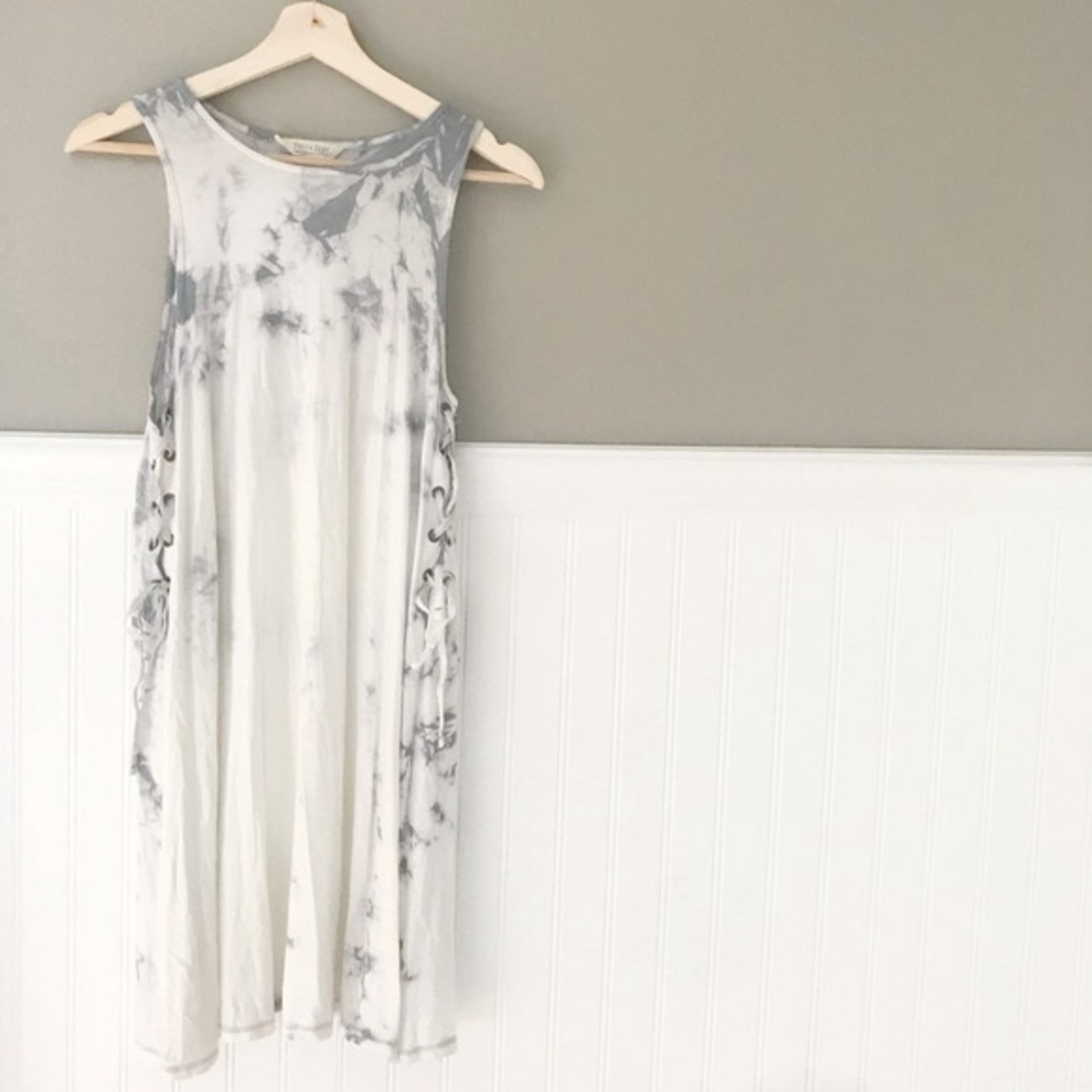 American eagle Gray and white tie-dye swing dress